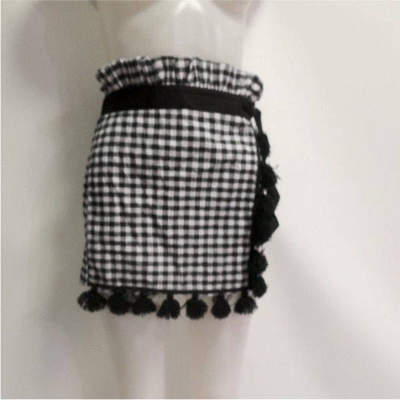 Misa Los Angeles Kayin Skort gingham black and white size S - Picture 3 of 8